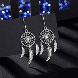 925 Sterling Silver Earrings, Dreamcatcher Drop Earrings for Women Girls Celtic Dangles Gift for Her