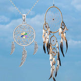 Dream Catcher Necklaces, 925 Sterling Silver Flower Dream Catchers Pendant Charm Jewelry for Mothers Day Gifts
