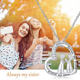 Friendship Necklace for Women Girls 925 Sterling Silver CZ Heart Pendant Necklaces Jewelry Gifts