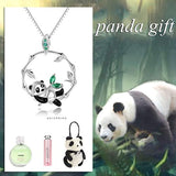 Sterling Silver Cute Panda Bear Tree Of Life Pendant Necklace Jewelry for Daughter Girlfriend