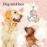 S925 Sterling Sliver Gifts for Women Dog Necklace Cute Animal Heart Pendant Jewelry