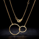 Sweetiee Sterling Silver Necklace Two Interlocking Infinity Double Circles Eternal Love Necklace