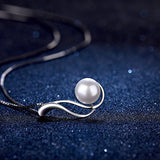 Freshwater Pearl Twist Pendant Necklace Jewelry 925 Sterling Silver Gift for Women