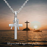 Initial Necklaces Cross Letter Necklace Sterling Silver Alphabet Pendant a Necklace for Women and Teen Girls with Cubic Zirconia