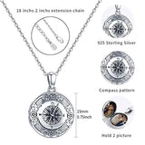 Compass Locket Necklace,  That Holds Pictures Pendant Vintage Jewelry Great Gifts for Women Girls Boys/Men and Other Your Love