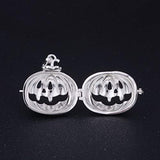 Harmony Bola Halloween Pumpkin Lantern Locket Pendant Silver Plated Angel Caller Chime 30'' Necklace