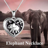 Heart elephant Locket Necklace That Holds Pictures S925 Sterling Silver Photo Pendant Birthday Gifts for Women Teen