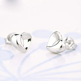S925 Sterling Silver Fashion Simple Silver Love Earrings Jewelry
