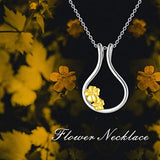 Sterling Silver Flower Pendant Necklace Jewelry for Women Gifts