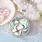925 Sterling Silver Yin Yang Necklace Abalone Tree of Life Necklaces Pendant