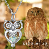 Sterling silver Mama Owl Necklace  Animal Pendant Ornament Jewelry Own Necklaces Gifts for Women