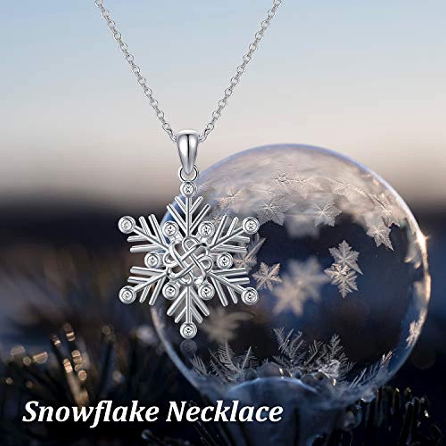 Minimal Snowflake Necklace Christmas Gift Silver Chain & CZ Stones | JFW | Snowflake  necklace, Valentines necklace, Necklace