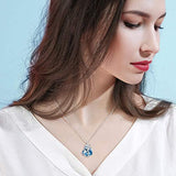 Sterling Silver Faith Necklace EKG Pendant with Blue Heart Crystal from Swarovski, Inspirational Anniversary Birthday Jewelry Gifts for Women - Forever Faith in Your Heart