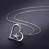 Starfish Necklace, Starfish Jewelry 925 Sterling Silver Heart Starfish Pendant Necklace for Women (A-Silver)