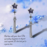 Star Drop Earrings 925 Sterling Silver Night Color Aventurine Stone Bell Tassel Earrings for Women Elegant Fine Jewelry For  Mother's Day