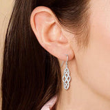 Sterling Silver Earrings High Polished Drop Earrings lightweight Silver Drop Dangle Earrings for Women Girls Fine Jewelry Gifts Filigree Knot Large Big Twisted Hoop Oval Teardrop Earrings