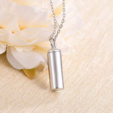 S925 Sterling Silver Minimalist Cremation Jewelry Simple Bar Urn Necklace Exquisite Memorial Keepsake Ashes Necklaces