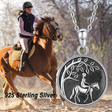 Horse Locket Necklace That Holds Pictures 925 Sterling Silver Vintage Oxidized Horse Necklace Photo Locket Pendant Jewelry Gifts for Women
