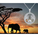 Elephant Necklaces 925 Sterling Silver Tree of Life Necklace for Mom Elephant Jewelry for Wife