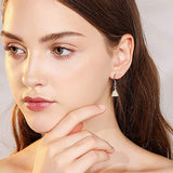 Sterling silver White Opal Mountain Range Drop Earrings, Hypoallergenic Earrings for Girls Women October Birthday Gifts