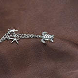 925 Sterling Silver Starfish Sea Turtle  Anklet Foot Chain Jewelry for Women Girls