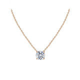 Dainty Cubic Zirconia Necklace Sterling Silver Solitaire Pendant Necklace for Women