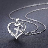 925 Sterling Silver Cross Necklace Love Heart Infinity Pendant Necklace with Dainty Chain 18’’ Jewelry Gift for Women