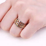 925 Sterling Silver Gold Tree Of Life Ring Anniversary Rings