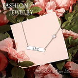 S925 Sterling Silver Faith Hope Love Bar  Pendant Necklace Christian Jewelry Gifts for Women Teen Girls