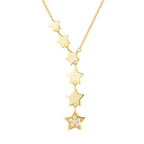Sterling Silver Star Choker Necklace Cubic Zirconia CZ Dainty Necklace Fine Jewelry