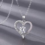 S925 Sterling Silver CZ Heart Eternal  Infinity Love Necklace Pendants