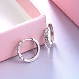 925 Sterling Silver Pave Cz Star Small Hoop Earrings for Women