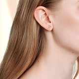 925 Sterling Silver CZ Simulated Diamond Earrings Mini Delta Stud Earrings Cubic Zirconia Hypoallergenic Earrings