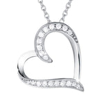 925 Sterling Silver Infinity Love Heart Pendant Necklace Cubic Zirconia CZ Fine Jewelry Gifts for Women Girls Mom Her with Gorgeous Jewelry