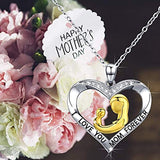Mom Gifts for Mothers' Day - I Love You Mom Forever Mom Jewelry Mother Daughter Son Family Love Heart Pendant Necklace for Women Wife