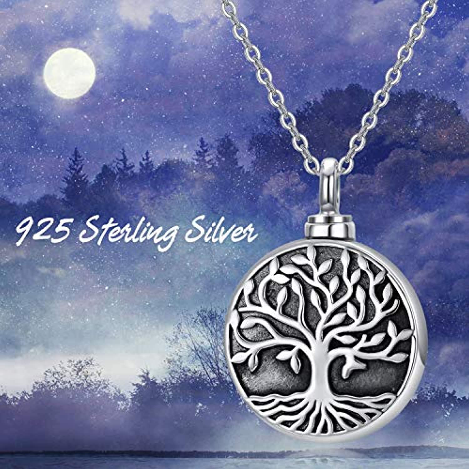  ONEFINITY Tree of Life Urn Bracelet for Ashes 925 Sterling  Silver Black Onyx Tree of Life Cremation Keepsake Pendant Locket Bracelet  for Women: Clothing, Shoes & Jewelry