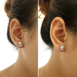 Silver Jewelry Christmas  925 Sterling Silver Gingerman Studs Earrings For Girls Womens
