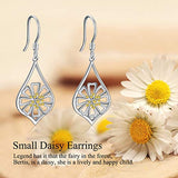 s925 Sterling Silver Dangle Drop Daisy Earrings Jewelry Gifts for Women Girls Birthday