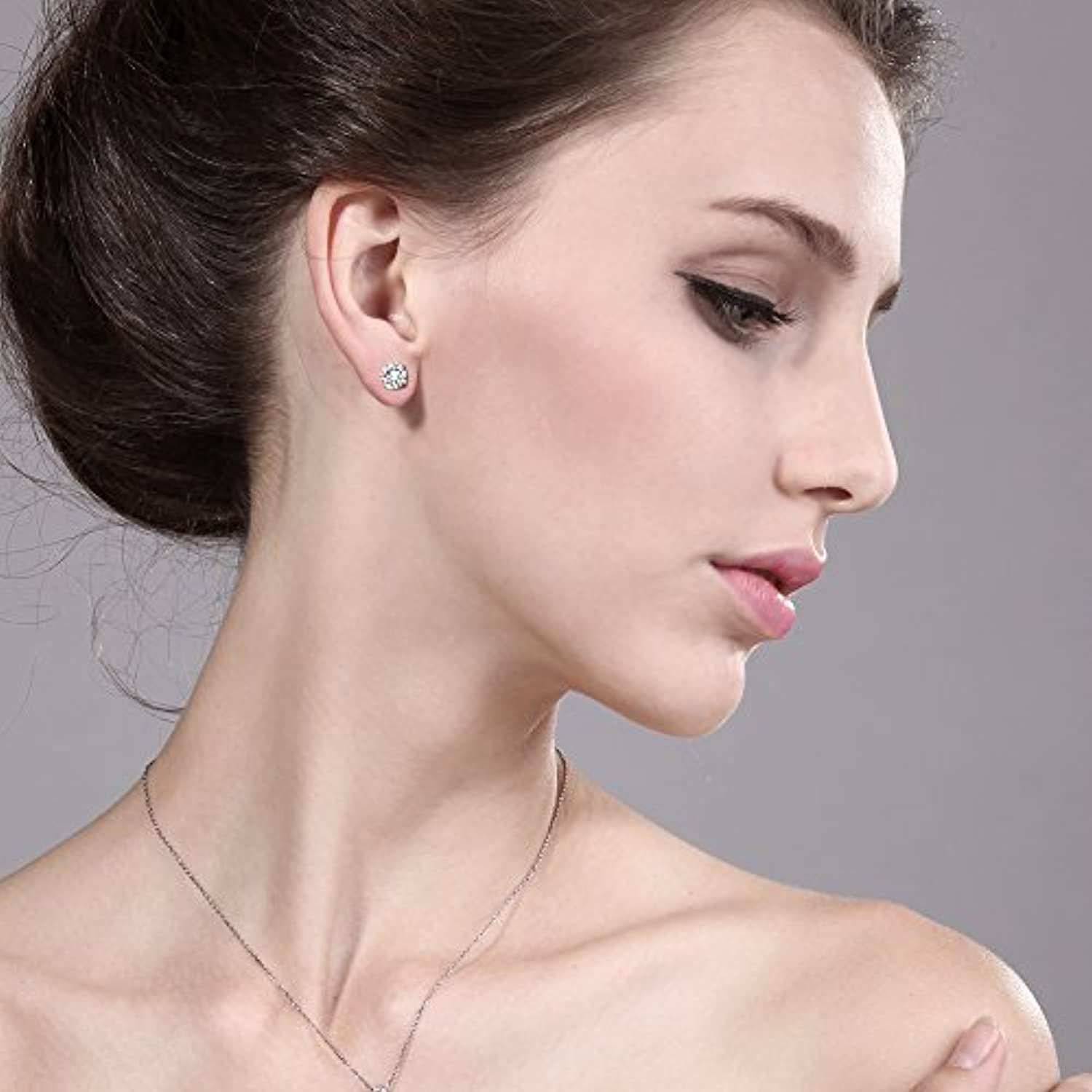 14K  Gold Moissanite Stud Earrings  For Women
