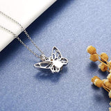 925 Sterling Silver Butterfly Cremation Jewelry for Ashes - Memorial Pendant Urn Ashes Necklace Gift for Loss of a Loved One