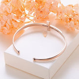 Sterling Silver Faith Hope Love Cross Bangle Bracelet For Women Sister Girlfriend Gift
