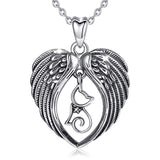 Silver Cute cat & Angel Wing Pendant Necklace