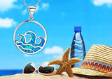 Opal Wave Necklace Beachy Beach Necklaces with 925 Sterling Silver Necklace for Women