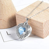 S925 Sterling silver Cremation Jewelry for Ashes Urn Necklace Keepsake Memorial Heart Necklace Embellished with Crystals