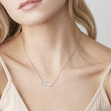 S925 Sterling Silver Sideways Cross Choker Necklace for Women