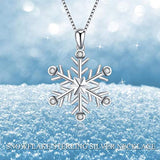 925 Sterling Silver Snowflake Necklace Romantic CZ Christmas Snowflake Pendant Necklace Jewelry Gifts for Women