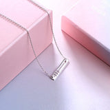 925 Sterling Silver Love Arrow Horizontal Sideways Minimalist Bar Pendant Necklace for Women Teen Girls Gift, 18 inch + 2 inch