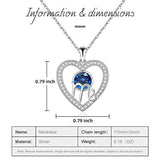 Heart Zodiac Constellation Necklace Sterling Silver Necklaces for Women Sapphire September Birthstone Synthetic Cubic Zirconia Jewelry
