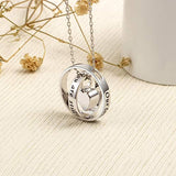 Circle urn necklaces for ashes of loved ones Heart Shape 925 Sterling Silver Memorial Cremation Keepsake Ashes Jewelry love gifts for women