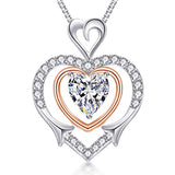 Silver Cubic Zirconia Heart Necklaces 